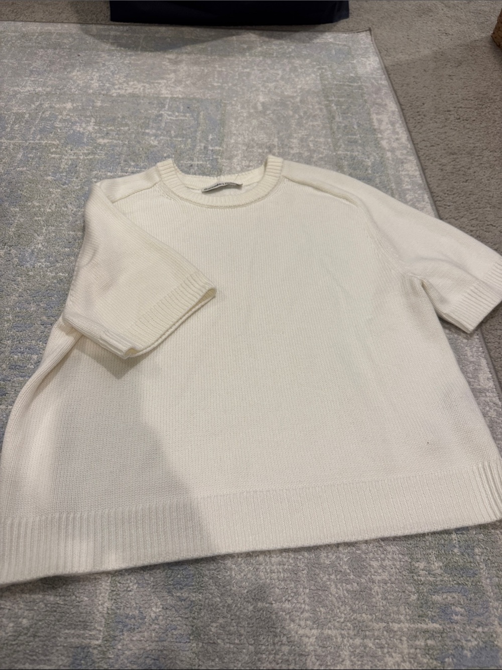 Abercrombie Cream Short-Sleeve Knit Sweater